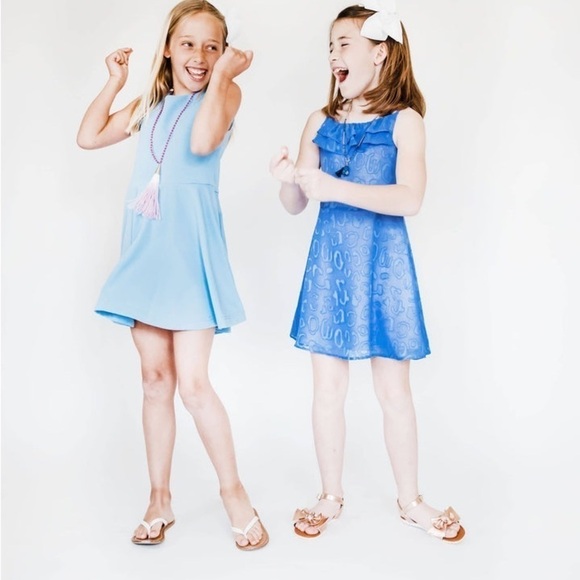 Florence Eiseman Periwinkle Purple Animal Print Appliqué Ruffle Chiffon Dress - Picture 2 of 15